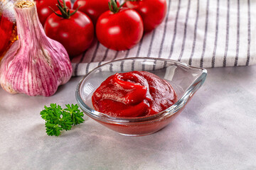 Red spicy tasty tomato ketchup