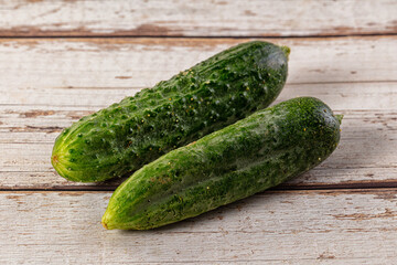 Raw fresh ripe green cucucmbers