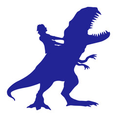 T-Rex Tyrannosaurus Riding Woman Boy Girl Rider Dino