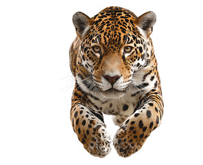 Obraz premium Close up portrait of a jaguar isolated on transparent background