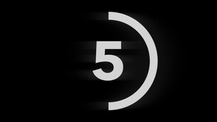 10 second countdown timer with glitch countdown with circle animation. Ten second (10-0) digital countdown timer - Powered by Adobe