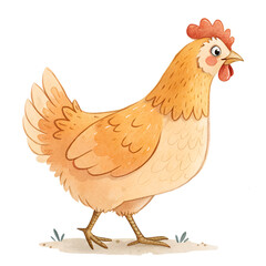 chicken,artoon hen, watercolor hen, farm animal illustration, chicken watercolor, hen clipart, watercolor bird art, poultry illustration, barnyard animal cartoon, watercolor chicken, hen drawing, cute
