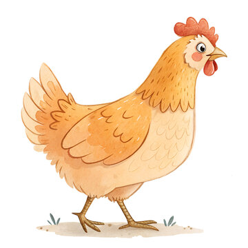 chicken,artoon hen, watercolor hen, farm animal illustration, chicken watercolor, hen clipart, watercolor bird art, poultry illustration, barnyard animal cartoon, watercolor chicken, hen drawing, cute