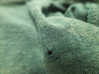 closeup old green bamboo cotton clothes texture