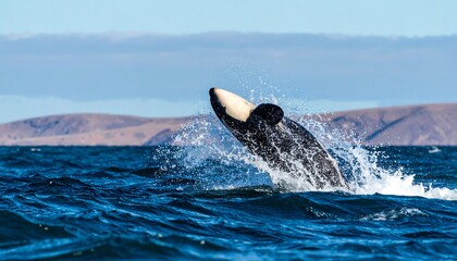 Fototapeta premium Orca leaping out of the water.