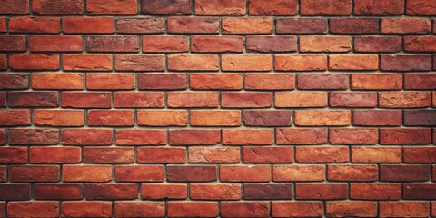 Fototapeta premium Red Brick Wall Texture Stacked Brick Pattern, Warm Tone, Background Image Brick wall, texture