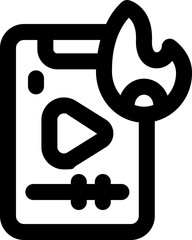 viral video line icon. Clean and minimalist vector icon for websites, mobile apps, presentations, and logos. Fully scalable and customizable for any project.