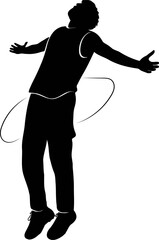 "Jumping Man Silhouette | Male in Air Vector | Freedom and Energy Illustration"