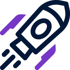 rocket duotone icon. Sleek and modern vector icon for websites, mobile apps, marketing materials, and corporate design. Fully scalable and ready to use.