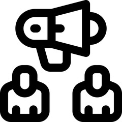 audience line icon. Clean and minimalist vector icon for websites, mobile apps, presentations, and logos. Fully scalable and customizable for any project.