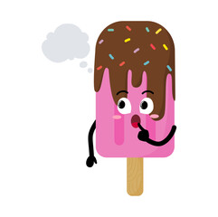 Cute Hand Drawn Popsicle Daydreaming Imagining