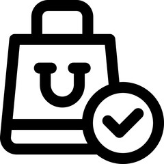 shopping bag line icon. Clean and minimalist vector icon for websites, mobile apps, presentations, and logos. Fully scalable and customizable for any project.