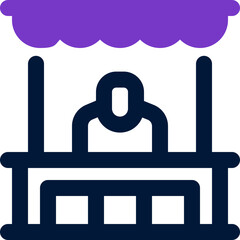 booth duotone icon. Sleek and modern vector icon for websites, mobile apps, marketing materials, and corporate design. Fully scalable and ready to use.