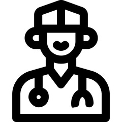 doctor line icon. Clean and minimalist vector icon for websites, mobile apps, presentations, and logos. Fully scalable and customizable for any project.