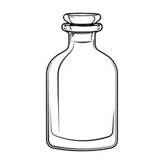 Black icon crystal bottle or decanter no background.