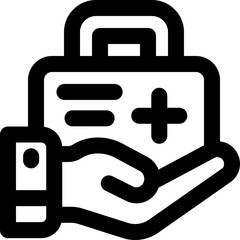 Fototapeta premium medical aid line icon. Clean and minimalist vector icon for websites, mobile apps, presentations, and logos. Fully scalable and customizable for any project.