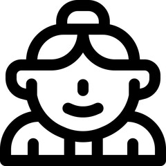 old woman line icon. Clean and minimalist vector icon for websites, mobile apps, presentations, and logos. Fully scalable and customizable for any project.