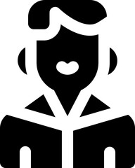 student glyph icon. Strong and solid vector icon for websites, mobile interfaces, presentations, and visual branding. High quality and easy to edit.