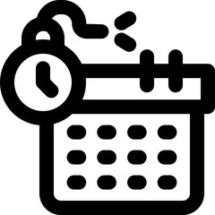 deadline line icon. Clean and minimalist vector icon for websites, mobile apps, presentations, and logos. Fully scalable and customizable for any project.