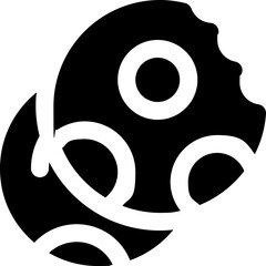 Obraz premium cookie glyph icon. Strong and solid vector icon for websites, mobile interfaces, presentations, and visual branding. High quality and easy to edit.