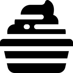 yoghurt glyph icon. Strong and solid vector icon for websites, mobile interfaces, presentations, and visual branding. High quality and easy to edit.