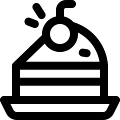 cake line icon. Clean and minimalist vector icon for websites, mobile apps, presentations, and logos. Fully scalable and customizable for any project.