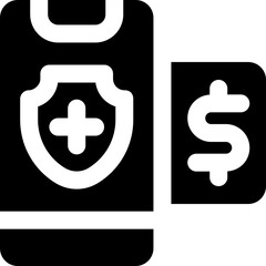 insurance app glyph icon. Strong and solid vector icon for websites, mobile interfaces, presentations, and visual branding. High quality and easy to edit.