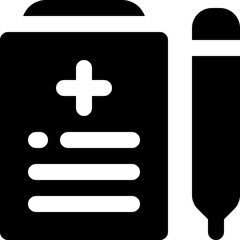 Obraz premium medical report glyph icon. Strong and solid vector icon for websites, mobile interfaces, presentations, and visual branding. High quality and easy to edit.