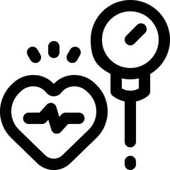 heart pressure line icon. Clean and minimalist vector icon for websites, mobile apps, presentations, and logos. Fully scalable and customizable for any project.