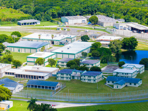 Aerial telephoto image o Homestead department of corrections high security prison