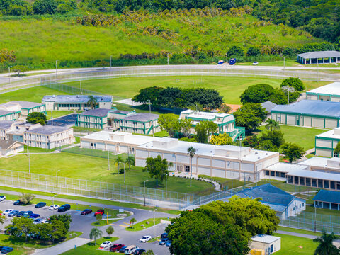 Aerial telephoto image o Homestead department of corrections high security prison