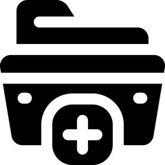 Obraz premium medical report glyph icon. Strong and solid vector icon for websites, mobile interfaces, presentations, and visual branding. High quality and easy to edit.