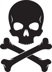 Skull and crossbones danger sign vector silhouette graphic
