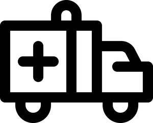 ambulance line icon. Clean and minimalist vector icon for websites, mobile apps, presentations, and logos. Fully scalable and customizable for any project.