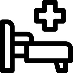 hospital bed line icon. Clean and minimalist vector icon for websites, mobile apps, presentations, and logos. Fully scalable and customizable for any project.