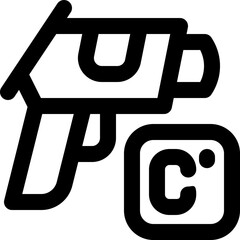 thermometer gun line icon. Clean and minimalist vector icon for websites, mobile apps, presentations, and logos. Fully scalable and customizable for any project.