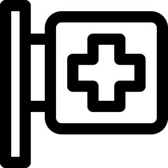 Fototapeta premium hospital sign line icon. Clean and minimalist vector icon for websites, mobile apps, presentations, and logos. Fully scalable and customizable for any project.