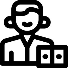 teacher line icon. Clean and minimalist vector icon for websites, mobile apps, presentations, and logos. Fully scalable and customizable for any project.