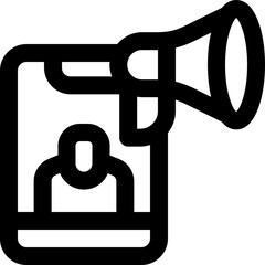 mobile marketing line icon. Clean and minimalist vector icon for websites, mobile apps, presentations, and logos. Fully scalable and customizable for any project.