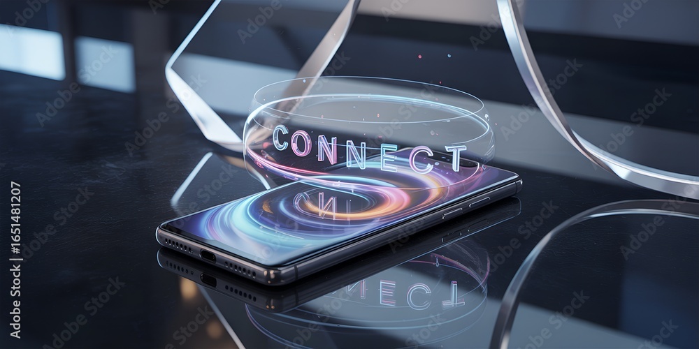 Poster modern smartphone displaying 