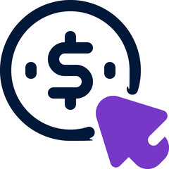 pay per click duotone icon. Sleek and modern vector icon for websites, mobile apps, marketing materials, and corporate design. Fully scalable and ready to use.