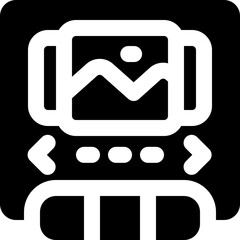 Fototapeta premium slideshow glyph icon. Strong and solid vector icon for websites, mobile interfaces, presentations, and visual branding. High quality and easy to edit.