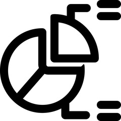 pie chart line icon. Clean and minimalist vector icon for websites, mobile apps, presentations, and logos. Fully scalable and customizable for any project.