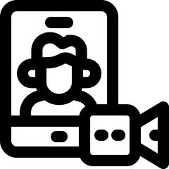 video call line icon. Clean and minimalist vector icon for websites, mobile apps, presentations, and logos. Fully scalable and customizable for any project.