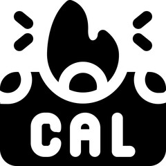 calorie glyph icon. Strong and solid vector icon for websites, mobile interfaces, presentations, and visual branding. High quality and easy to edit.