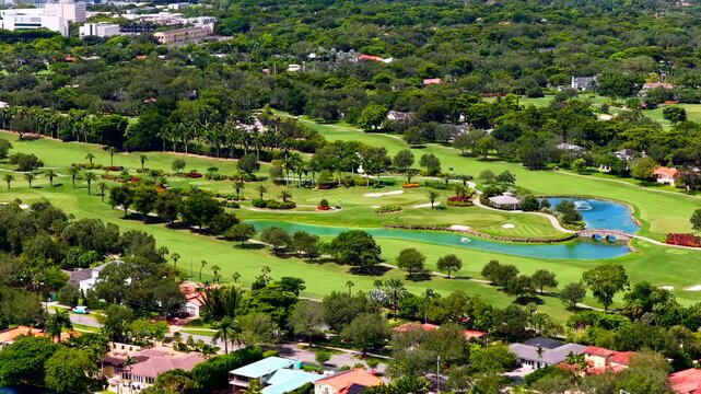 Golf course neighborhoods Miami Coral Gables 4k