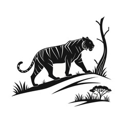 Minimal Animal Silhouette Vector | Clean Black Outline Graphic Design Isolated on White Background