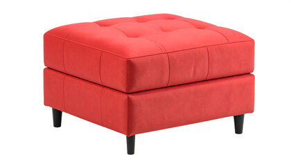 Isolated red ottoman modern design square shape on white background