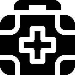 Obraz premium first aid kit glyph icon. Strong and solid vector icon for websites, mobile interfaces, presentations, and visual branding. High quality and easy to edit.