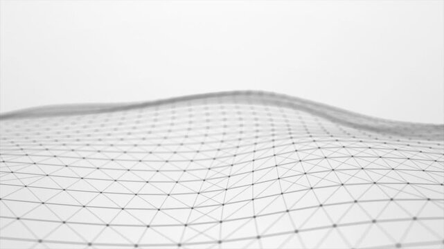 White and gray technology wave animation background futuristic high-tech motion backdrop 4k